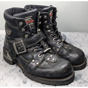 Milwaukee Motorcycle Clothing Co Women Road Captain Leather MB433 Boots Size 8D